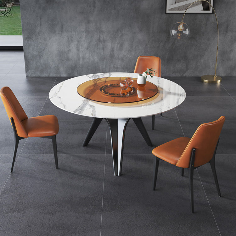 Ensemble de salle à manger à cadre en bois massif 1/2/5/7 PCS Table à manger ronde avec chaises sans bras