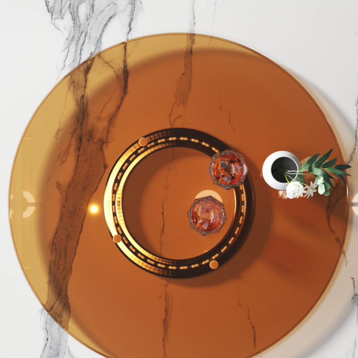 Ensemble de salle à manger à cadre en bois massif 1/2/5/7 PCS Table à manger ronde avec chaises sans bras