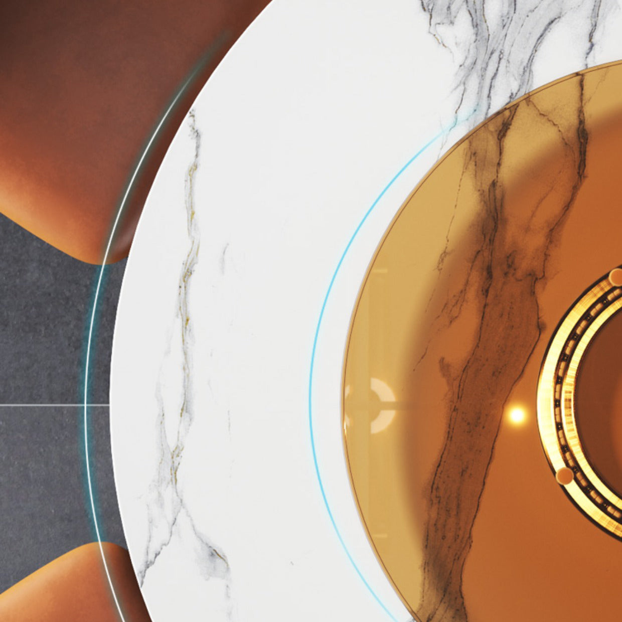 Ensemble de salle à manger à cadre en bois massif 1/2/5/7 PCS Table à manger ronde avec chaises sans bras