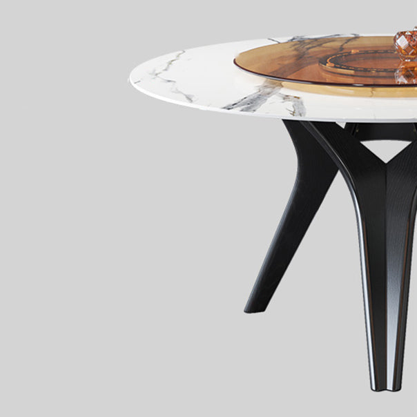 Ensemble de salle à manger à cadre en bois massif 1/2/5/7 PCS Table à manger ronde avec chaises sans bras