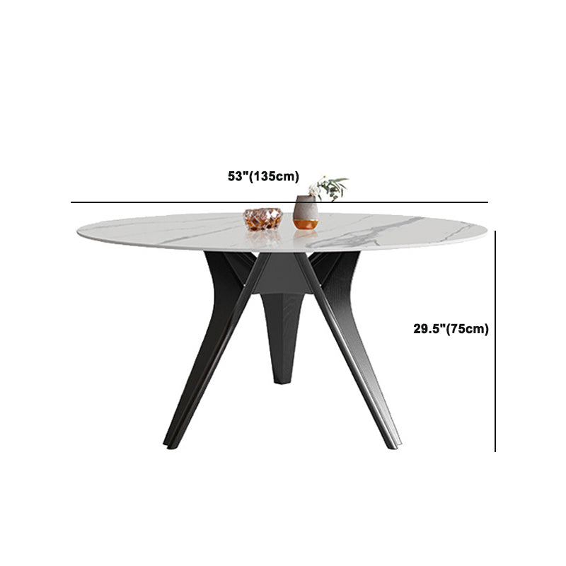 Ensemble de salle à manger à cadre en bois massif 1/2/5/7 PCS Table à manger ronde avec chaises sans bras