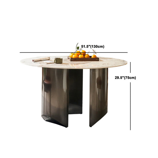 モダンなダイニングセット1/4/5/7 PCSソリッドウッドフレームチェア付きの石トップテーブル