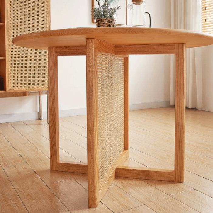 Solid Wood Dining Table Set 1/3/5 Pcs Round Dining Table with Windsor Chairs Clearhalo 'Dining Room Sets' 'Dining Tables & Seating' 'dining_room_set' 'furn' 'furn_dining_room_set' 'Furniture' 'Kitchen & Dining Furniture' 5988263