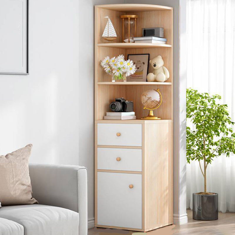 Libro de madera moderno de ingeniería Establecería en la esquina estantería vertical estantería para dormitorio