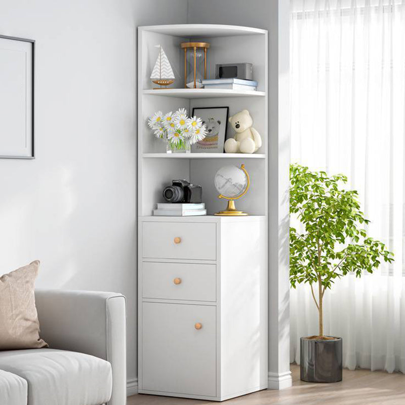 Libro de madera moderno de ingeniería Establecería en la esquina estantería vertical estantería para dormitorio