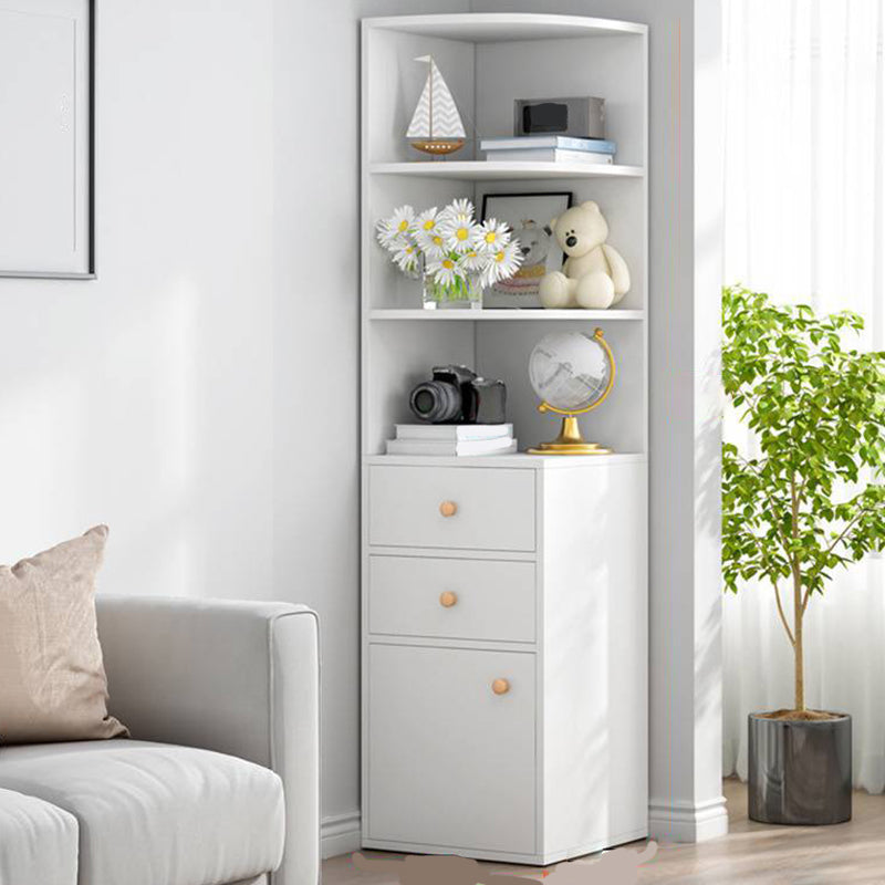 Libro de madera moderno de ingeniería Establecería en la esquina estantería vertical estantería para dormitorio