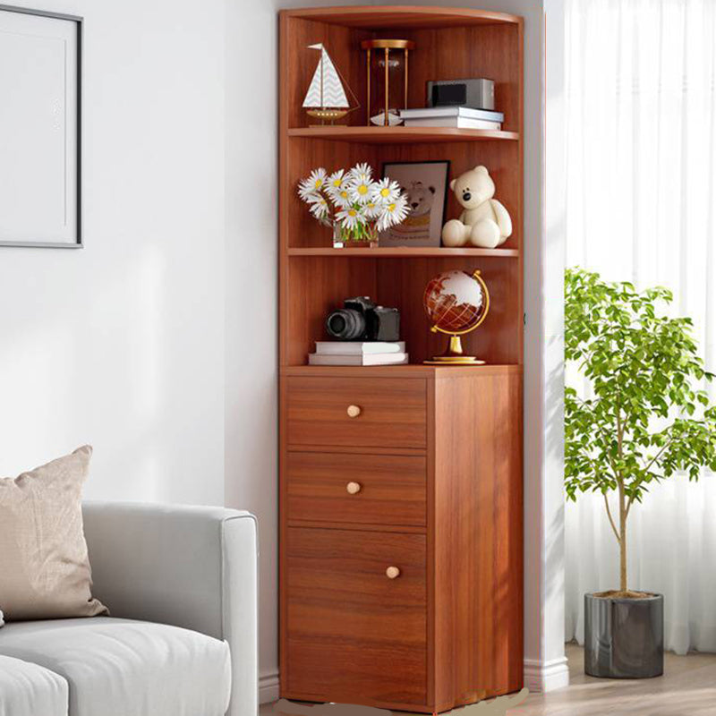 Libro de madera moderno de ingeniería Establecería en la esquina estantería vertical estantería para dormitorio