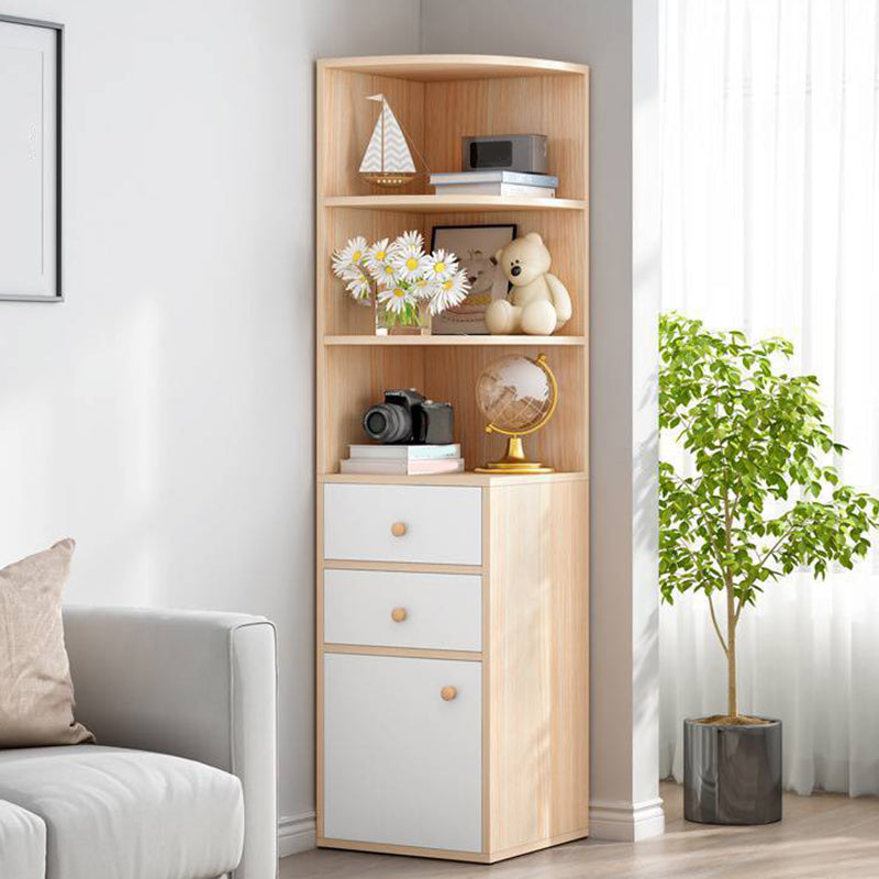 Libro de madera moderno de ingeniería Establecería en la esquina estantería vertical estantería para dormitorio