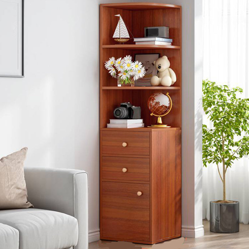 Libro de madera moderno de ingeniería Establecería en la esquina estantería vertical estantería para dormitorio