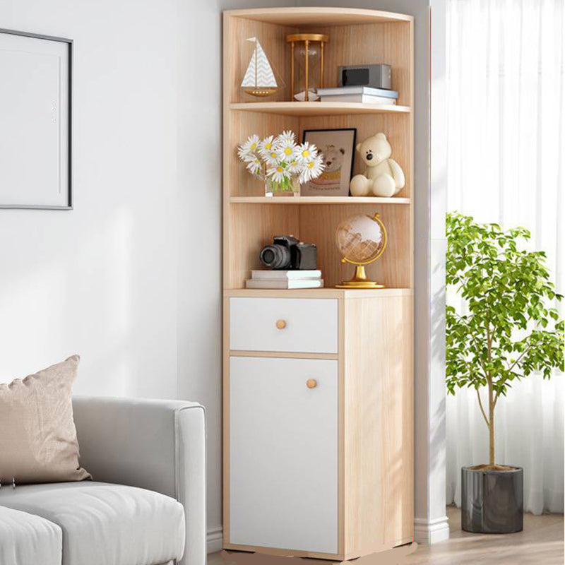 Libro de madera moderno de ingeniería Establecería en la esquina estantería vertical estantería para dormitorio