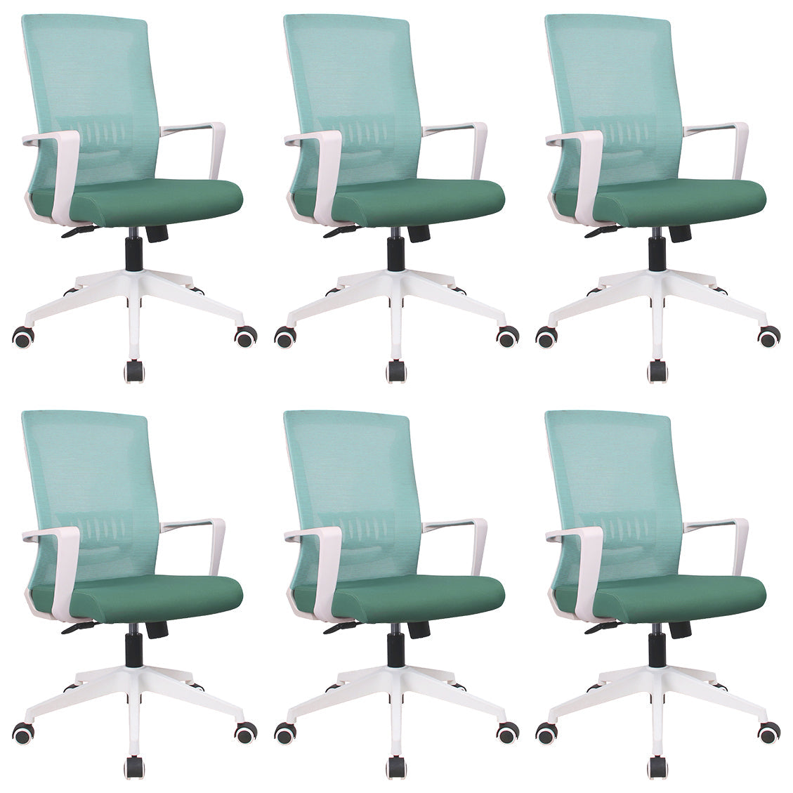 21"W Contemporary Desk Chair Green Breathable AirGrid Office Chair 6 Piece Set Casters Included Clearhalo 'furn' 'furn_office_chair' 'Furniture' 'Office Chairs' 'Office Furniture' 'office_chair' 5988459