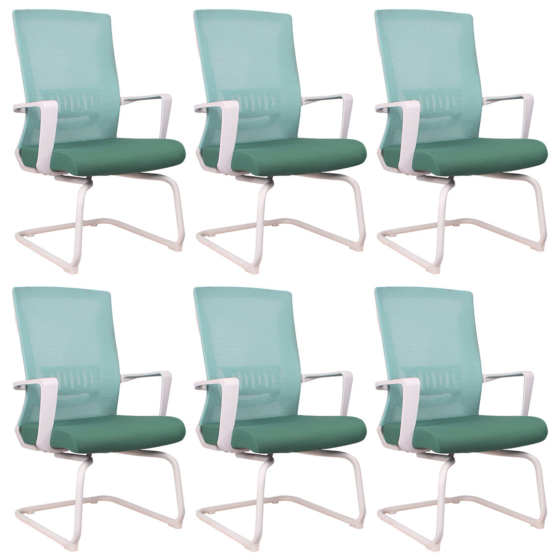 21"W Contemporary Desk Chair Green Breathable AirGrid Office Chair 6 Piece Set Casters Not Included Clearhalo 'furn' 'furn_office_chair' 'Furniture' 'Office Chairs' 'Office Furniture' 'office_chair' 5988462