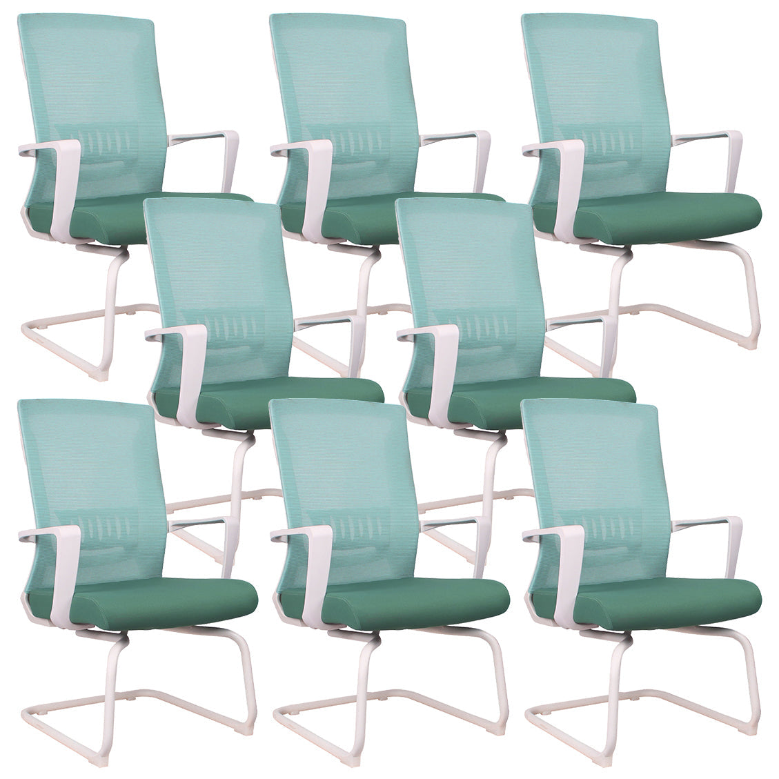 21"W Contemporary Desk Chair Green Breathable AirGrid Office Chair 8 Piece Set Casters Not Included Clearhalo 'furn' 'furn_office_chair' 'Furniture' 'Office Chairs' 'Office Furniture' 'office_chair' 5988464