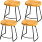 Solid Wood Backless Bar Chair Industrial Armless Metal Legs Bar Stool