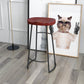 Solid Wood Backless Bar Chair Industrial Armless Metal Legs Bar Stool