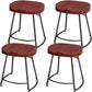 Solid Wood Backless Bar Chair Industrial Armless Metal Legs Bar Stool