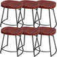 Solid Wood Backless Bar Chair Industrial Armless Metal Legs Bar Stool