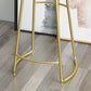 Solid Wood Backless Bar Chair Industrial Armless Metal Legs Bar Stool