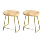 Solid Wood Backless Bar Chair Industrial Armless Metal Legs Bar Stool