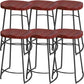 Solid Wood Backless Bar Chair Industrial Armless Metal Legs Bar Stool