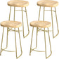 Solid Wood Backless Bar Chair Industrial Armless Metal Legs Bar Stool