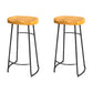 Solid Wood Backless Bar Chair Industrial Armless Metal Legs Bar Stool