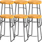 Solid Wood Backless Bar Chair Industrial Armless Metal Legs Bar Stool