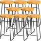 Solid Wood Backless Bar Chair Industrial Armless Metal Legs Bar Stool