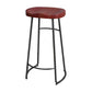 Solid Wood Backless Bar Chair Industrial Armless Metal Legs Bar Stool
