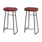 Solid Wood Backless Bar Chair Industrial Armless Metal Legs Bar Stool