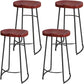 Solid Wood Backless Bar Chair Industrial Armless Metal Legs Bar Stool