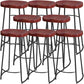 Solid Wood Backless Bar Chair Industrial Armless Metal Legs Bar Stool