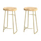 Solid Wood Backless Bar Chair Industrial Armless Metal Legs Bar Stool