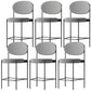 Contemporary Metal Barstool Fabric Stool Low Back in Matte Finish with 4 Legs