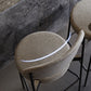Contemporary Metal Barstool Fabric Stool Low Back in Matte Finish with 4 Legs