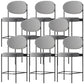 Contemporary Metal Barstool Fabric Stool Low Back in Matte Finish with 4 Legs