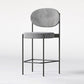 Contemporary Metal Barstool Fabric Stool Low Back in Matte Finish with 4 Legs