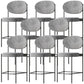 Contemporary Metal Barstool Fabric Stool Low Back in Matte Finish with 4 Legs