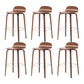 Contemporary Beech Wood Bar Stool Low Back Stool for Living Room Walnut 6 Piece Set Clearhalo 'Bar Furniture' 'Bar Stools' 'bar_stools' 'furn' 'furn_bar_stools' 'Furniture' 'Kitchen & Dining Furniture' 5988913
