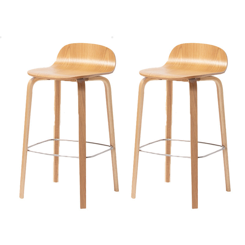 Contemporary Beech Wood Bar Stool Low Back Stool for Living Room Wood 2 Piece Set Clearhalo 'Bar Furniture' 'Bar Stools' 'bar_stools' 'furn' 'furn_bar_stools' 'Furniture' 'Kitchen & Dining Furniture' 5988919
