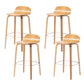 Contemporary Beech Wood Bar Stool Low Back Stool for Living Room Wood 4 Piece Set Clearhalo 'Bar Furniture' 'Bar Stools' 'bar_stools' 'furn' 'furn_bar_stools' 'Furniture' 'Kitchen & Dining Furniture' 5988920