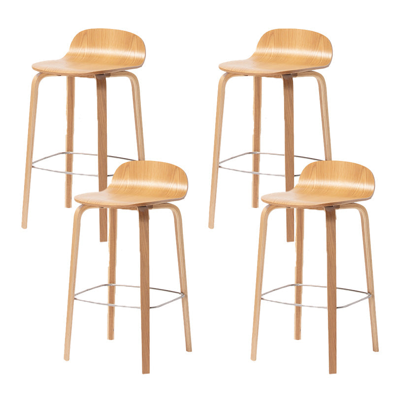 Contemporary Beech Wood Bar Stool Low Back Stool for Living Room Wood 4 Piece Set Clearhalo 'Bar Furniture' 'Bar Stools' 'bar_stools' 'furn' 'furn_bar_stools' 'Furniture' 'Kitchen & Dining Furniture' 5988920