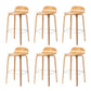 Contemporary Beech Wood Bar Stool Low Back Stool for Living Room Wood 6 Piece Set Clearhalo 'Bar Furniture' 'Bar Stools' 'bar_stools' 'furn' 'furn_bar_stools' 'Furniture' 'Kitchen & Dining Furniture' 5988923