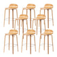 Contemporary Beech Wood Bar Stool Low Back Stool for Living Room Wood 8 Piece Set Clearhalo 'Bar Furniture' 'Bar Stools' 'bar_stools' 'furn' 'furn_bar_stools' 'Furniture' 'Kitchen & Dining Furniture' 5988924