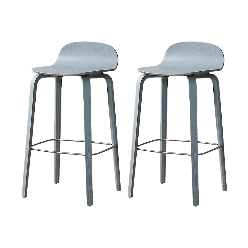 Contemporary Beech Wood Bar Stool Low Back Stool for Living Room Grey 2 Piece Set Clearhalo 'Bar Furniture' 'Bar Stools' 'bar_stools' 'furn' 'furn_bar_stools' 'Furniture' 'Kitchen & Dining Furniture' 5988929