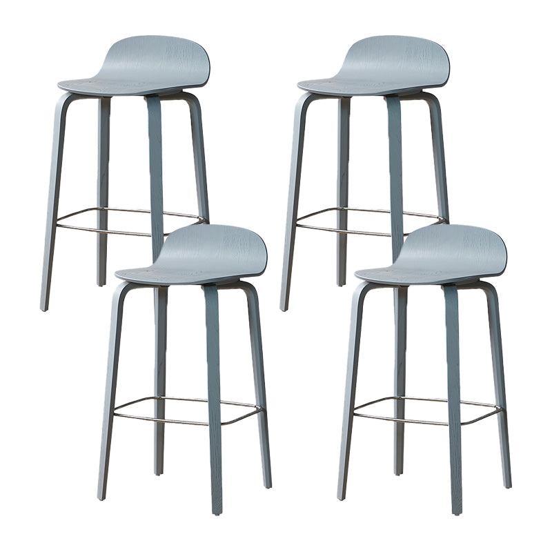 Contemporary Beech Wood Bar Stool Low Back Stool for Living Room Grey 4 Piece Set Clearhalo 'Bar Furniture' 'Bar Stools' 'bar_stools' 'furn' 'furn_bar_stools' 'Furniture' 'Kitchen & Dining Furniture' 5988930