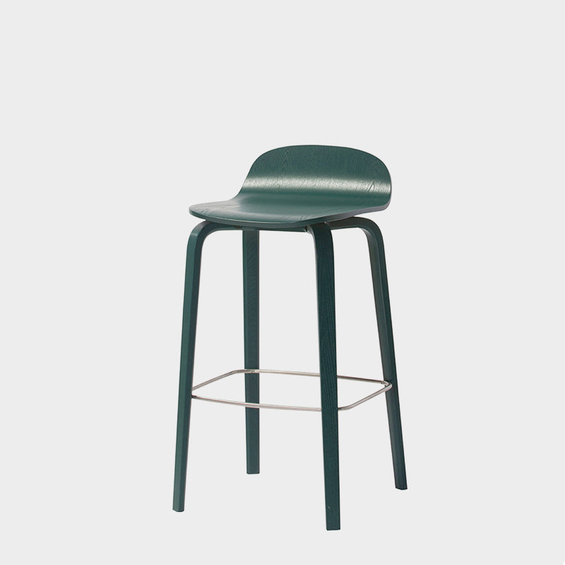 Contemporary Beech Wood Bar Stool Low Back Stool for Living Room Green 1 Piece Clearhalo 'Bar Furniture' 'Bar Stools' 'bar_stools' 'furn' 'furn_bar_stools' 'Furniture' 'Kitchen & Dining Furniture' 5988936