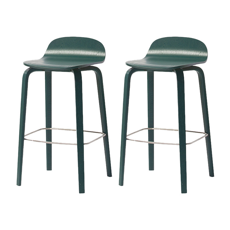 Contemporary Beech Wood Bar Stool Low Back Stool for Living Room Green 2 Piece Set Clearhalo 'Bar Furniture' 'Bar Stools' 'bar_stools' 'furn' 'furn_bar_stools' 'Furniture' 'Kitchen & Dining Furniture' 5988937