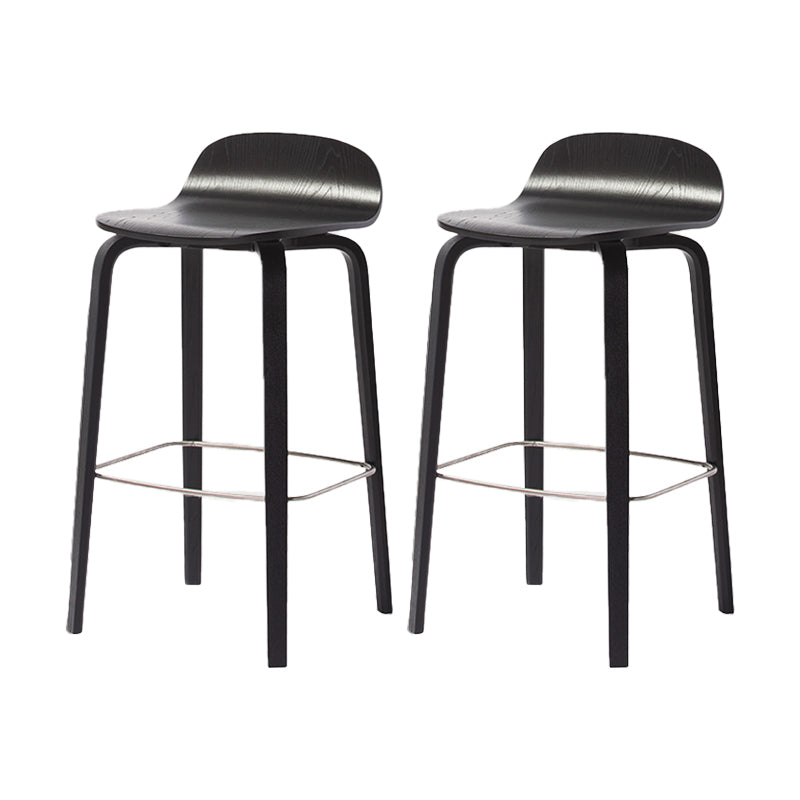 Contemporary Beech Wood Bar Stool Low Back Stool for Living Room Black 2 Piece Set Clearhalo 'Bar Furniture' 'Bar Stools' 'bar_stools' 'furn' 'furn_bar_stools' 'Furniture' 'Kitchen & Dining Furniture' 5988942