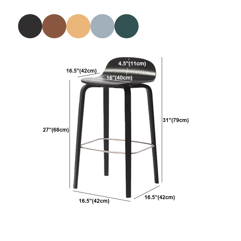 Contemporary Beech Wood Bar Stool Low Back Stool for Living Room Clearhalo 'Bar Furniture' 'Bar Stools' 'bar_stools' 'furn' 'furn_bar_stools' 'Furniture' 'Kitchen & Dining Furniture' 5988946
